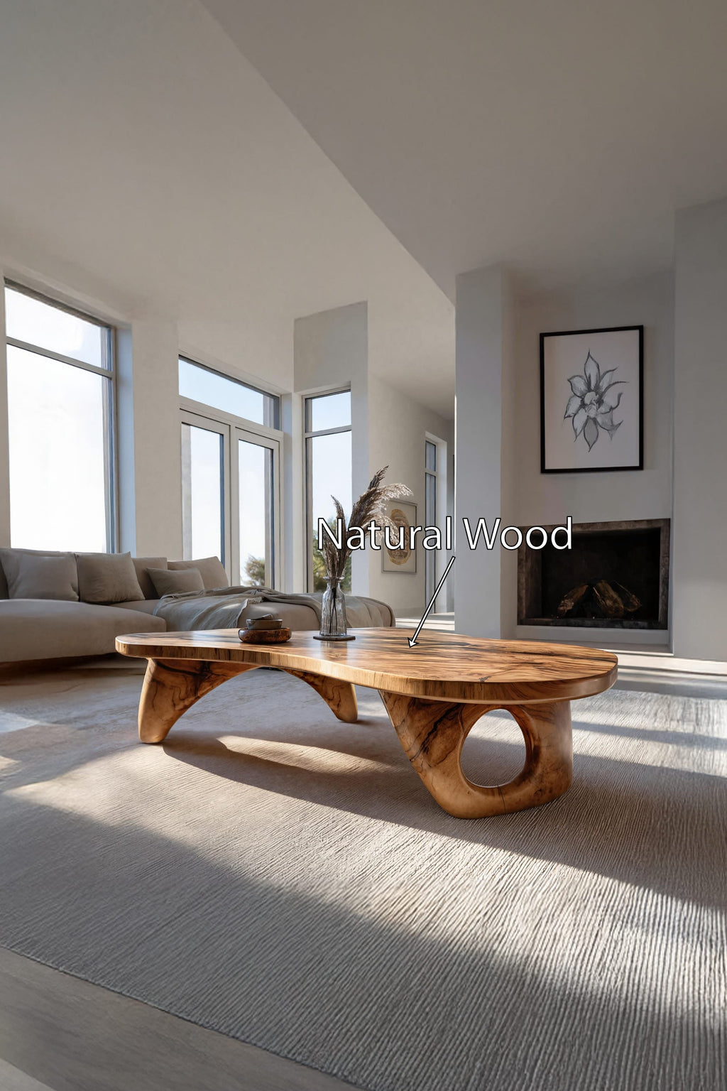 Farmhouse Live Edge Coffee Table, solid wood, built to order