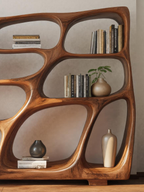Modern Bookshelf with Sculptural Open Design, solid wood, built to order, view 5