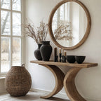 Living Edge Console Table Modern, solid wood, built to order
