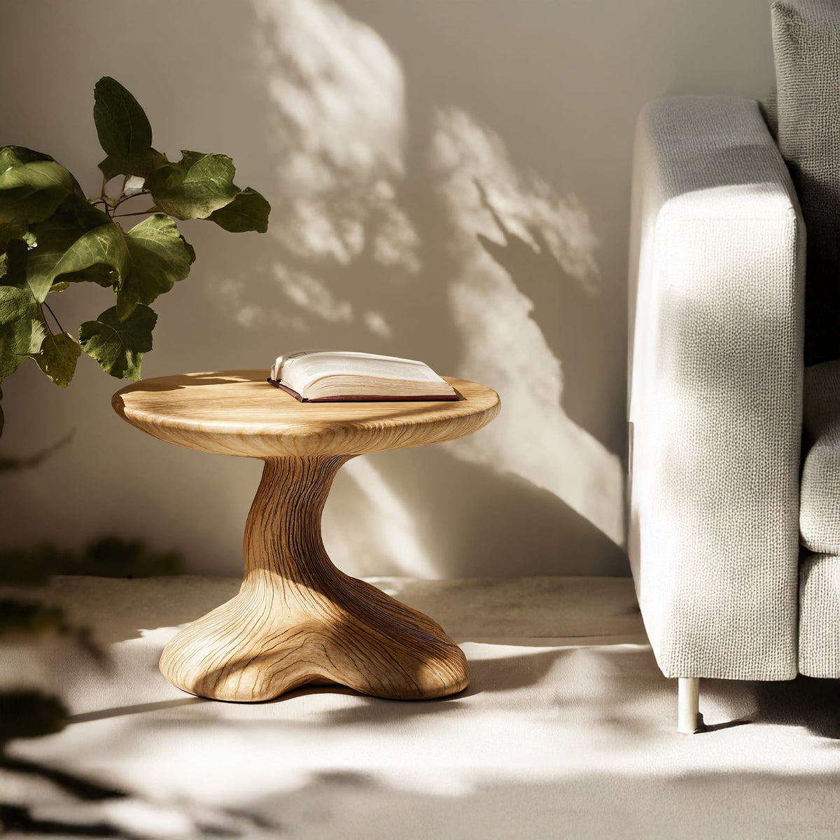 Handcrafted Mushroom End Table, solid wood, built to order