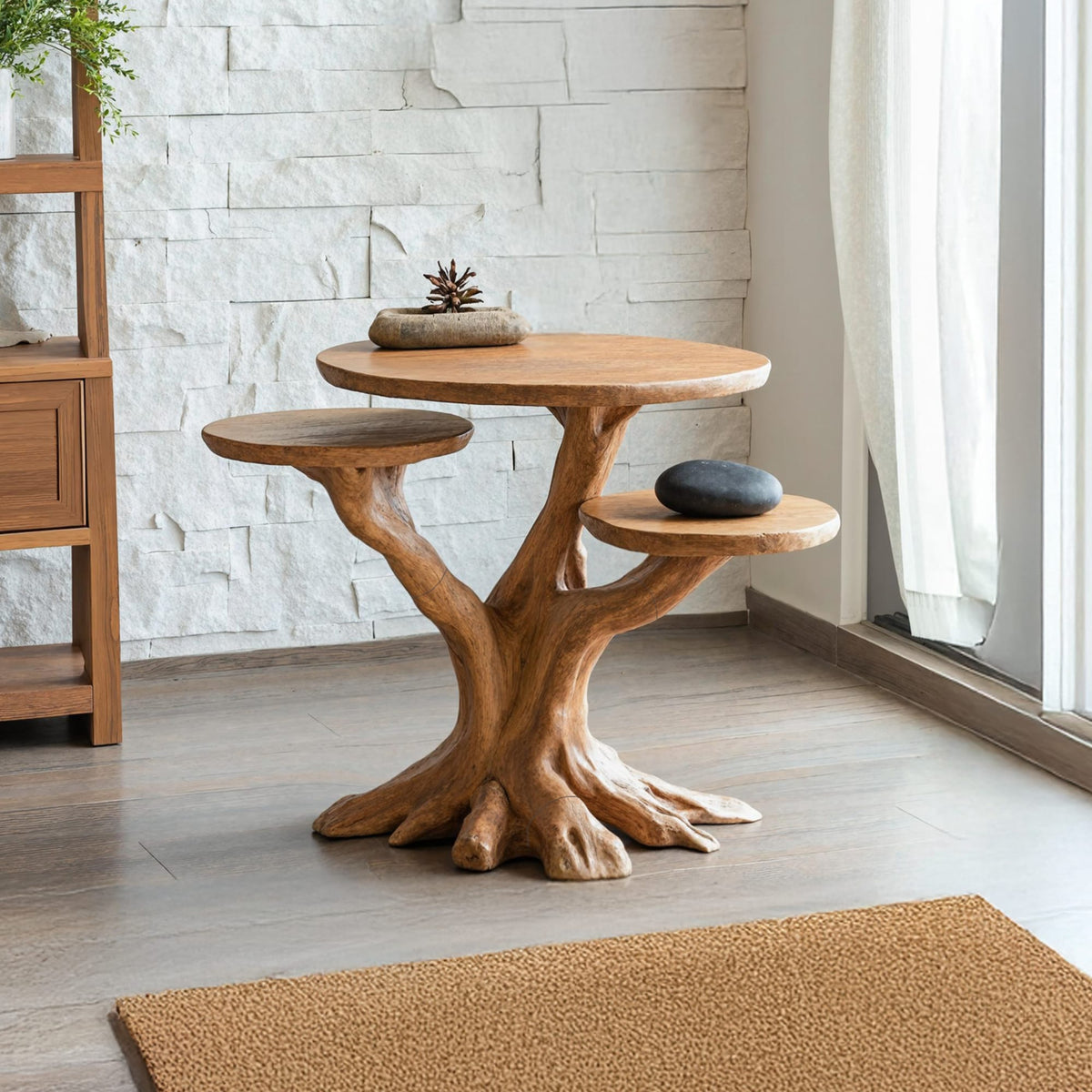 Farmhouse Live Edge End Table Living Room Decor, solid wood, built to order
