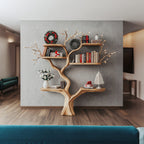 Tree Bookshelf Decor Driftwood Shelf Floating Bookshelf, solid wood, built to order