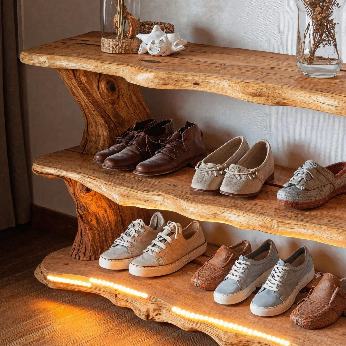 Handmade Shoe Storage Bench, solid wood, built to order