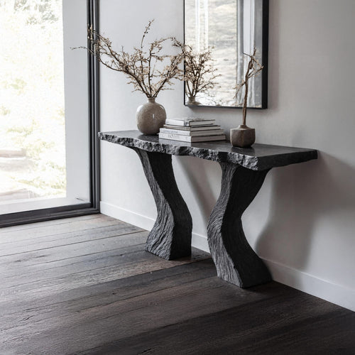Handcrafted Black Console Table, solid wood, built to order
