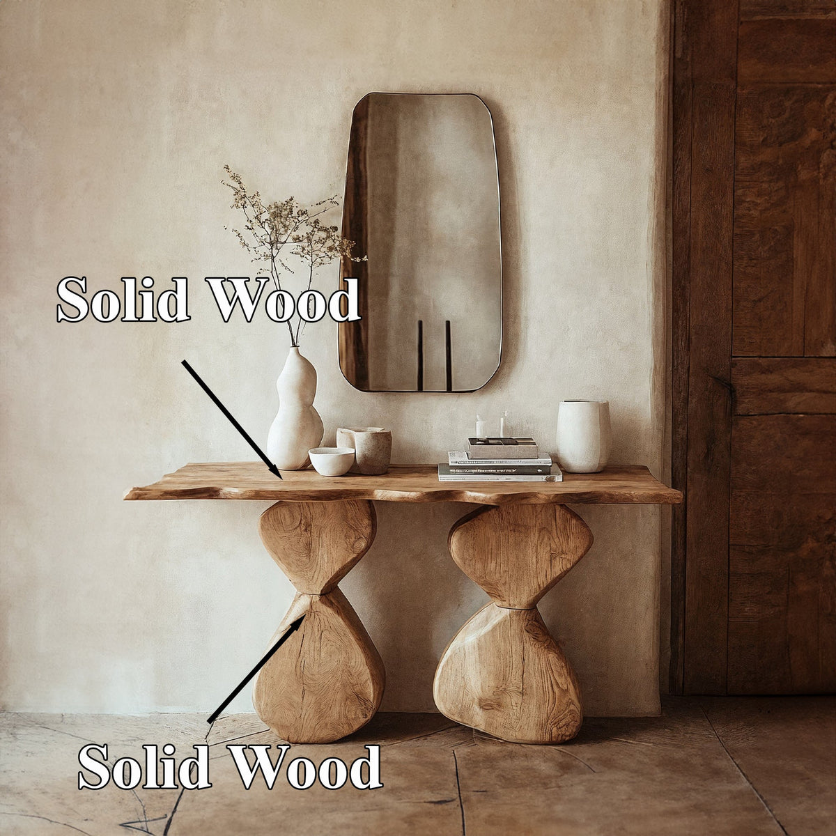 Entryway Console Table Solid, solid wood, built to order