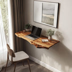 Farmhouse Floating Desk, solid wood, built to order