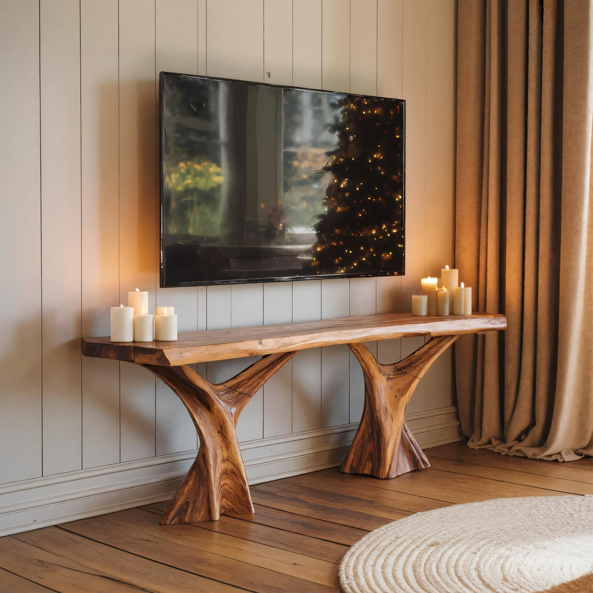 Live Edge Low Credenza TV Cabinet