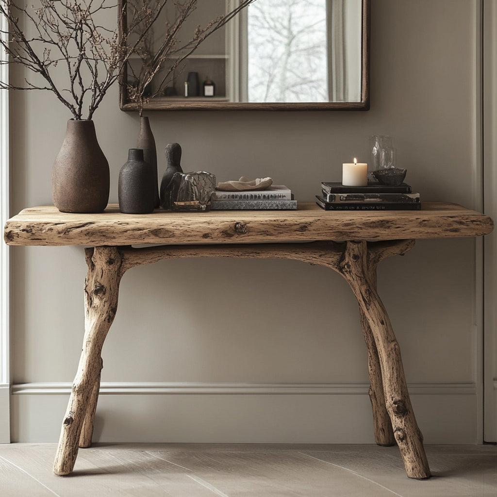 Curve Console Table Handcraft, solid wood, built to order