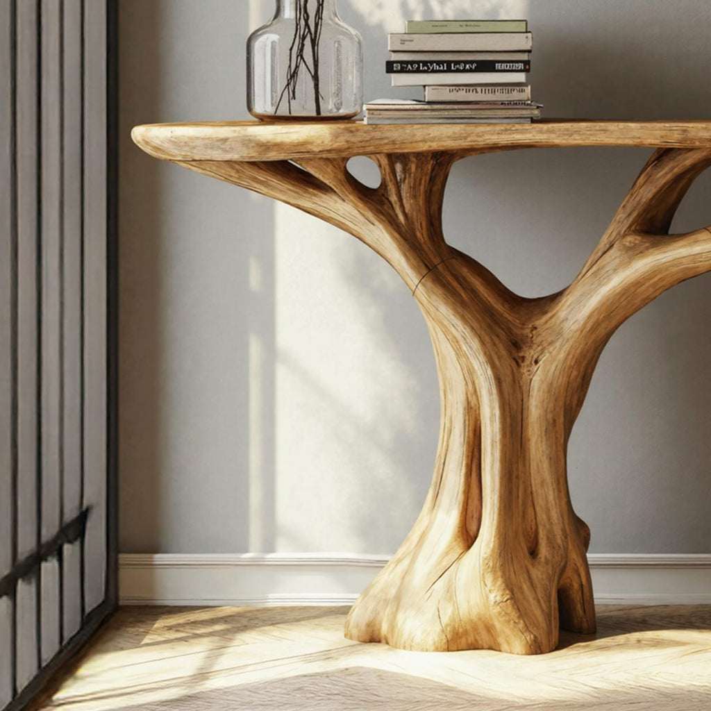 Practical Wood Console Table, solid wood, built to order