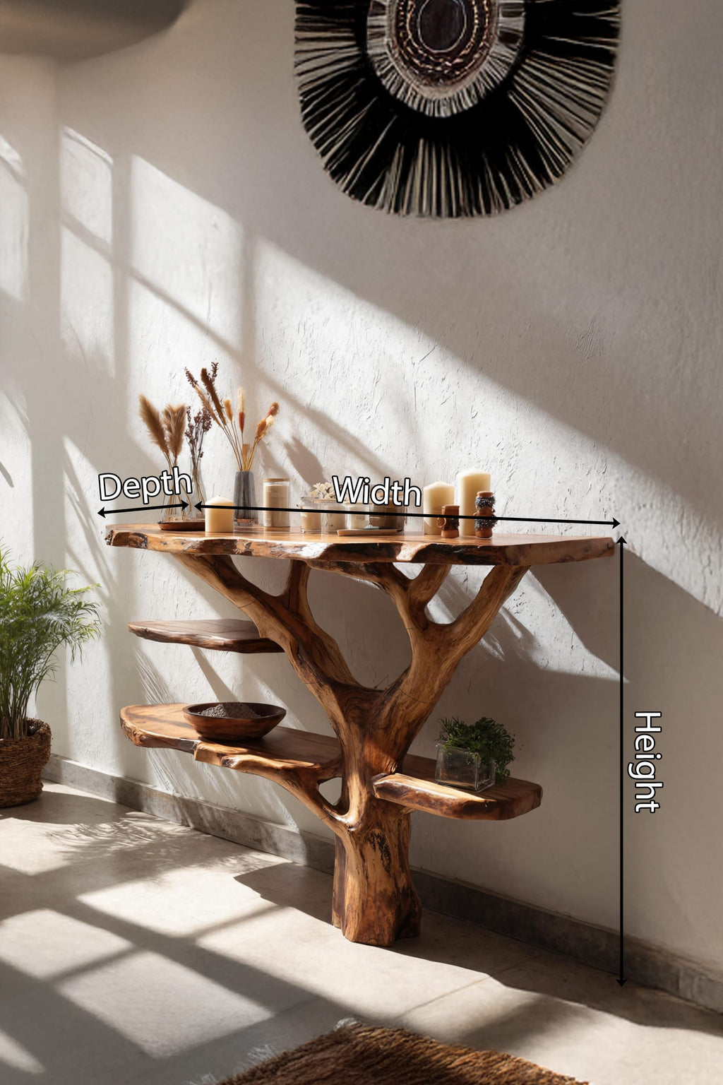 Live Edge Slab Modern Console Table