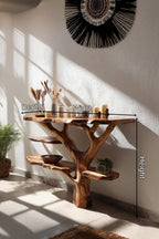 Live Edge Slab Modern Console Table