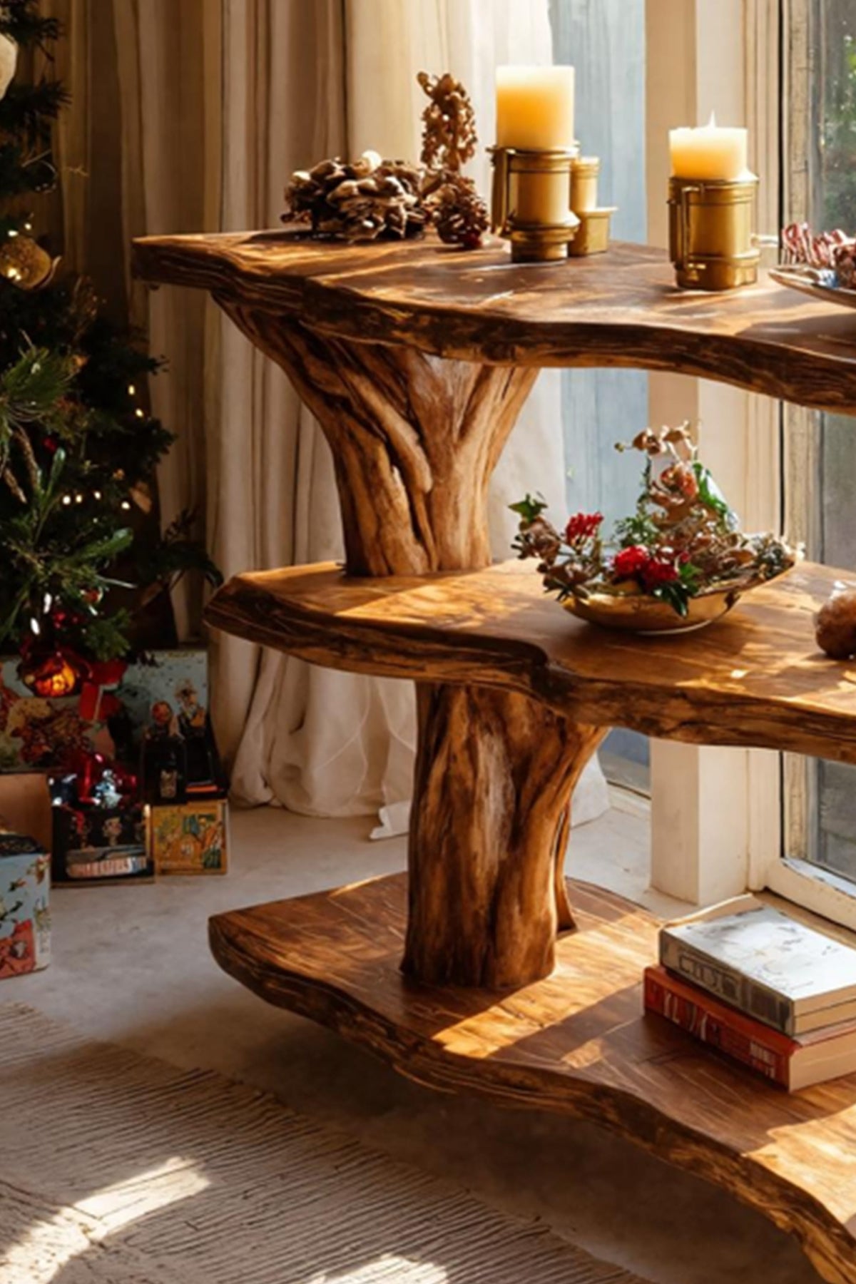 Live Edge Reclaimed Console Table
