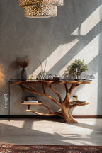 Mid Century Solid Console Table, solid wood, built to order