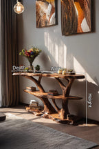 Mid Century Live Edge Hallway Console Table