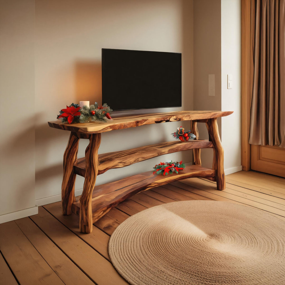 Live Edge Solid Sideboard TV Cabinet