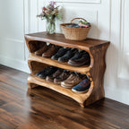 Handmade Hallway Bench Shoe Rack Livingroom Furniture, solid wood, built to order