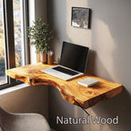 Mid Century Solid Floating Desk, solid wood, built to order
