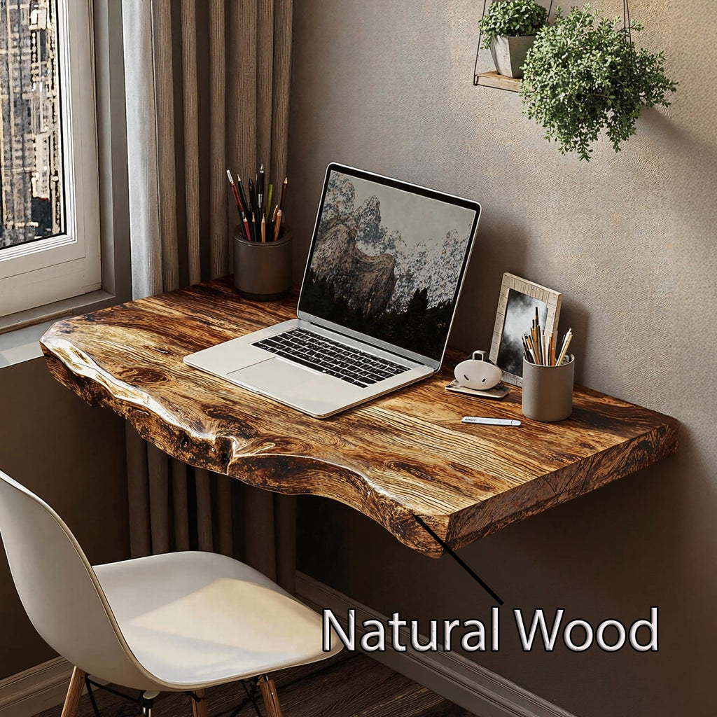 Farmhouse Floating Desk, solid wood, built to order
