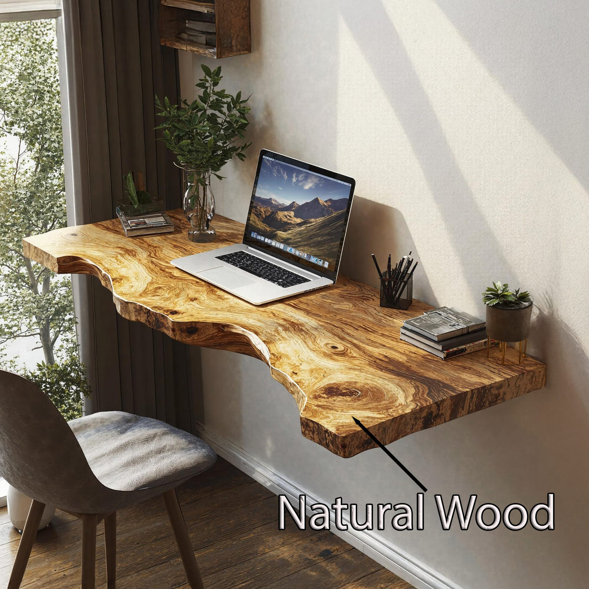 Vintage Wooden Floating Table, solid wood, built to order