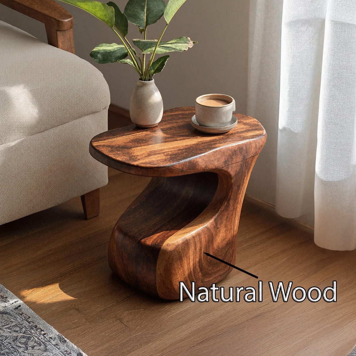 Mid Century Wooden End Table, solid wood, built to order