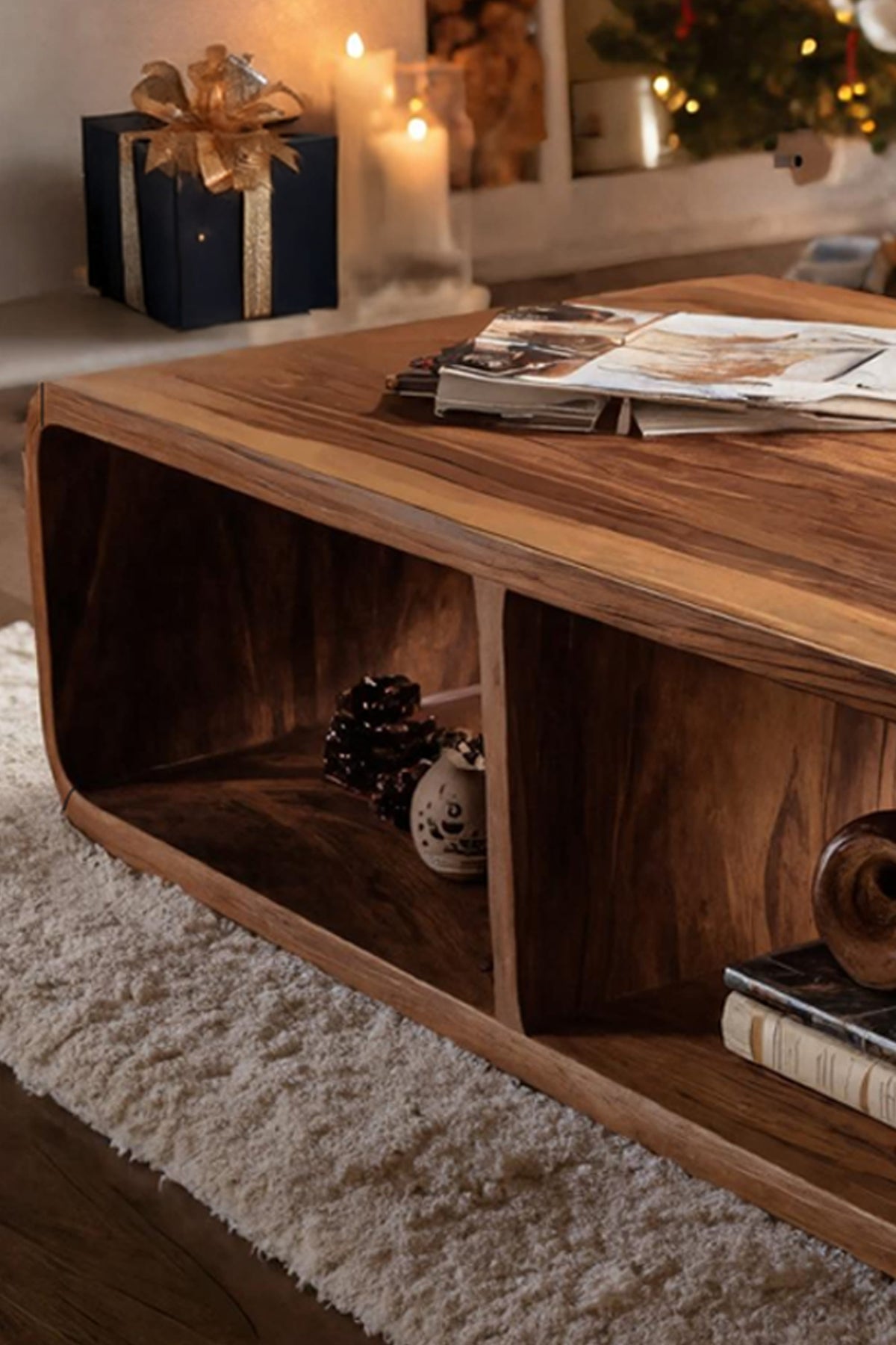 Live Edge Accent Modern Coffee Table