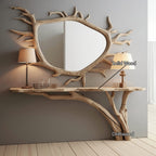 Curved Edge Console Table Handcrafted Entry Table, solid wood, built to order