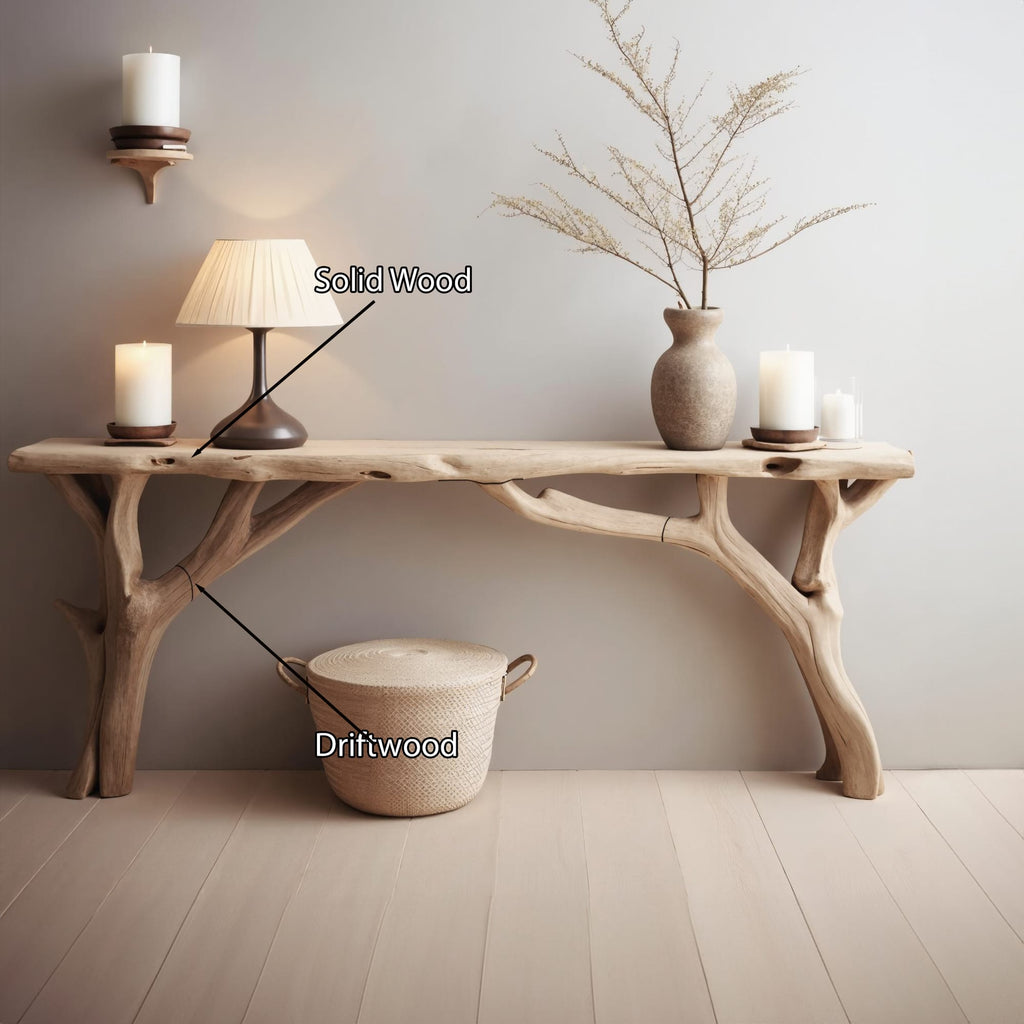 Decorative Wooden Entryway Table Handcarfted Table, solid wood, built to order