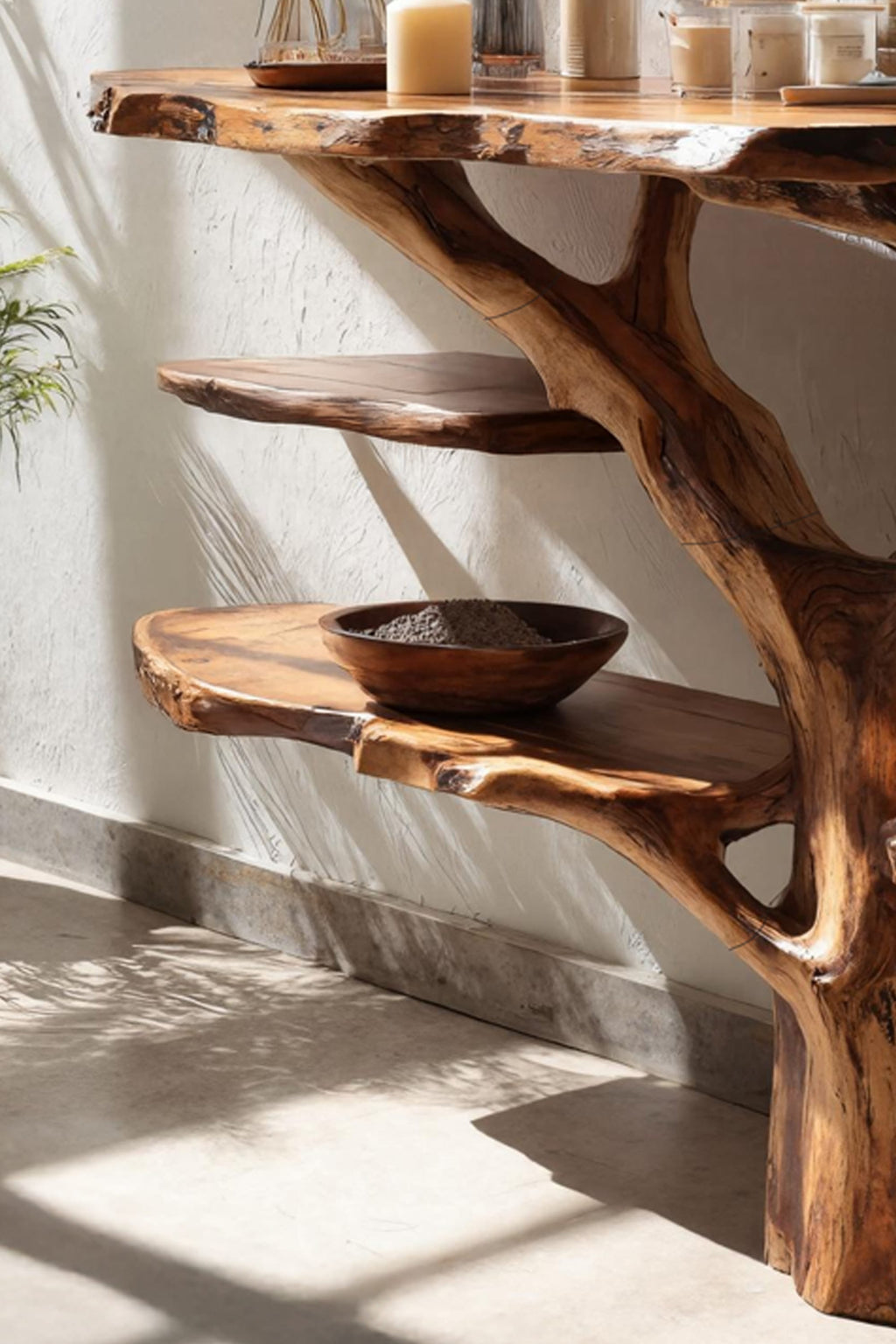 Live Edge Slab Modern Console Table