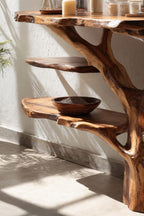 Live Edge Slab Modern Console Table