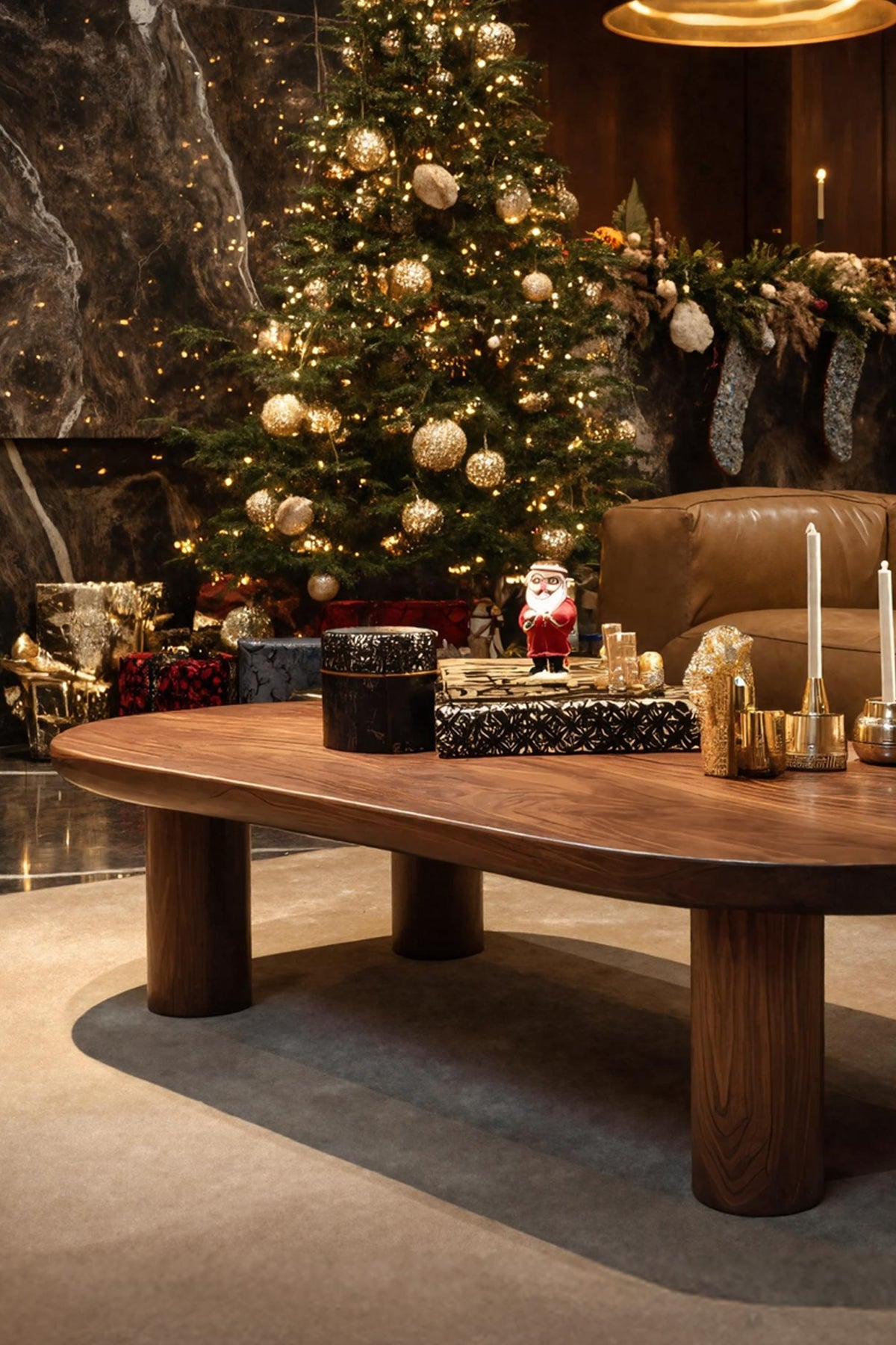 Live Edge Solid Trunk Coffee Table