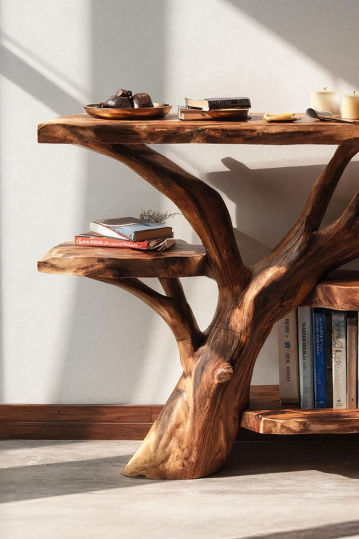 Live Edge Solid Accent Console Table