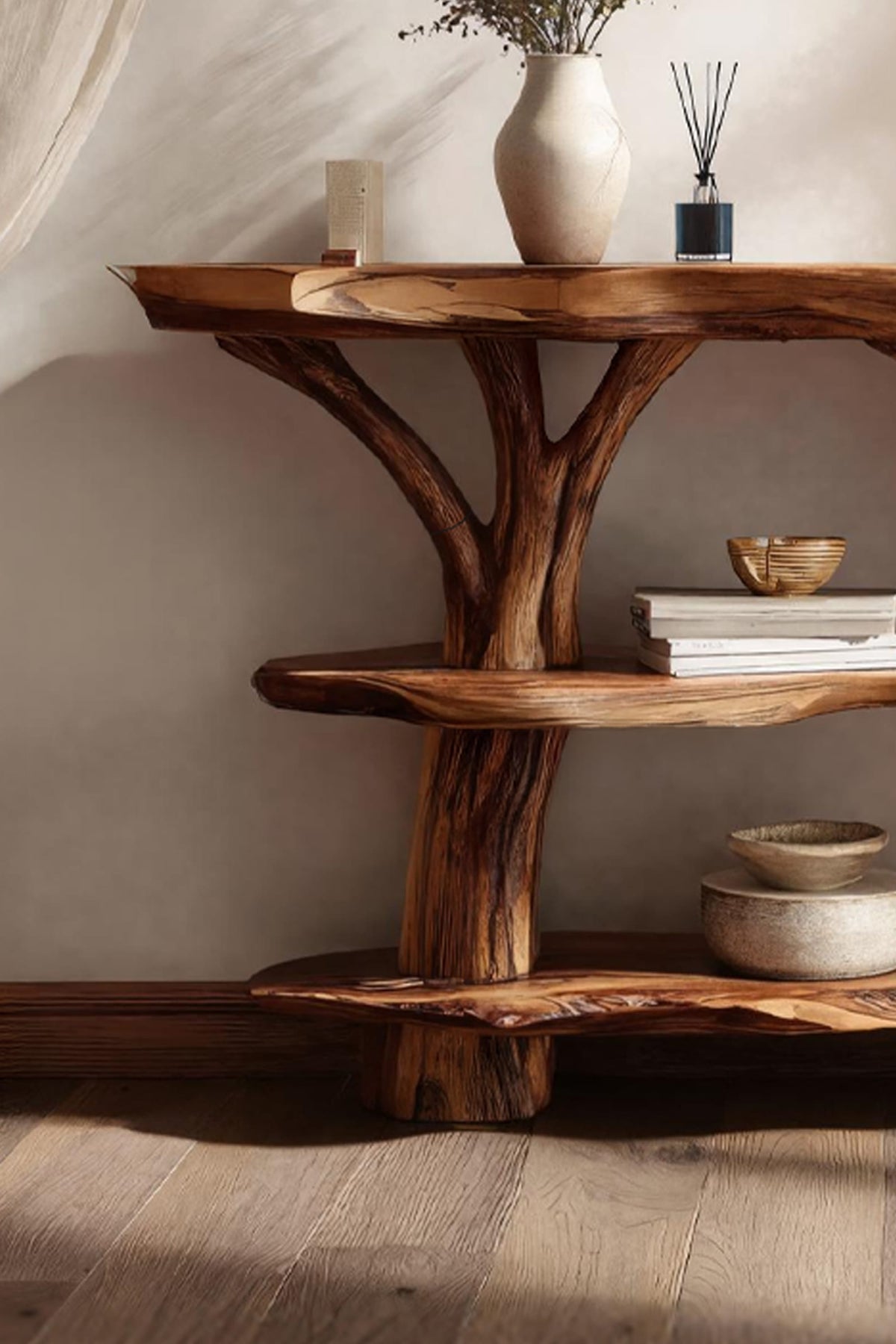 Live Edge Slab Console Table