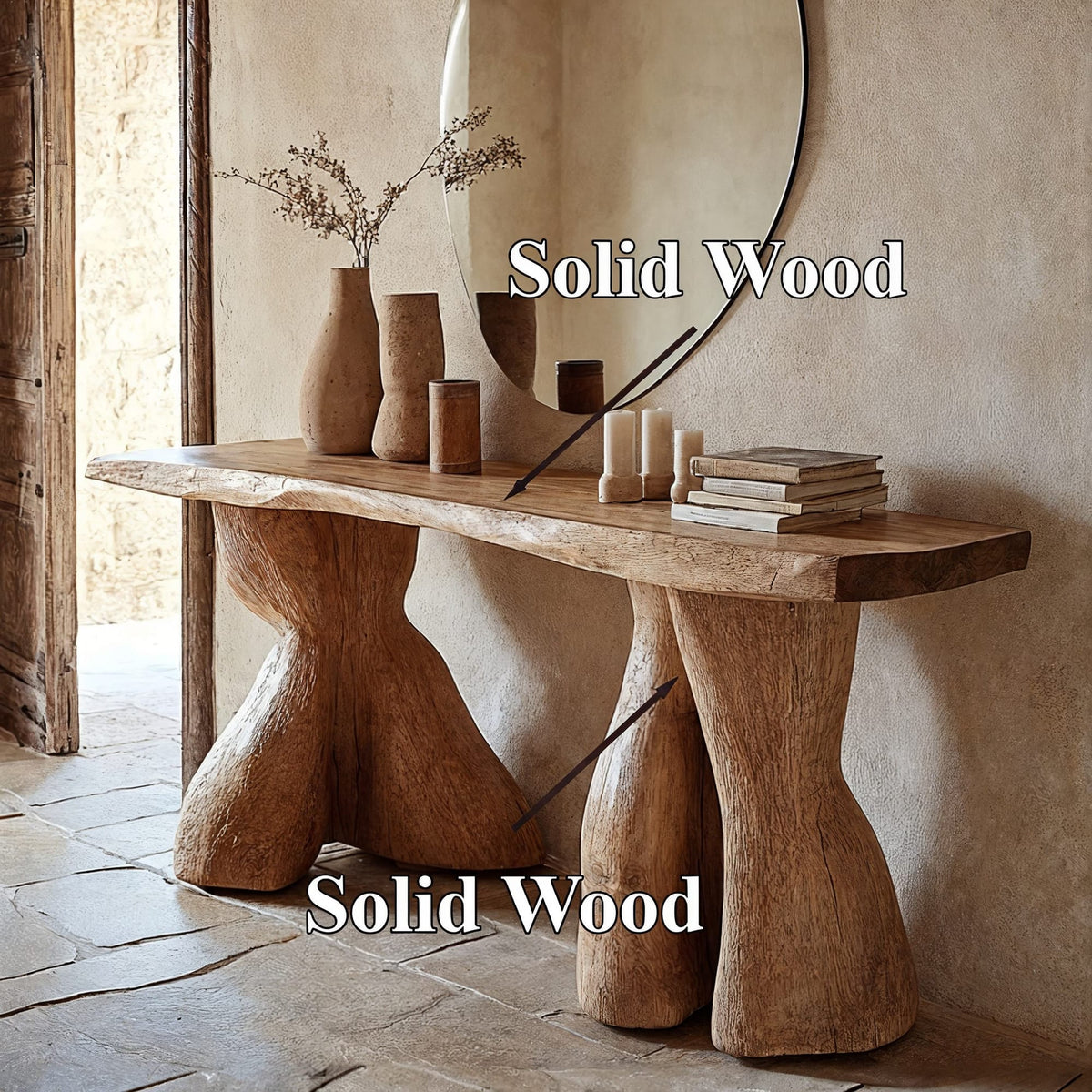 Entry Console Table Solid, solid wood, built to order