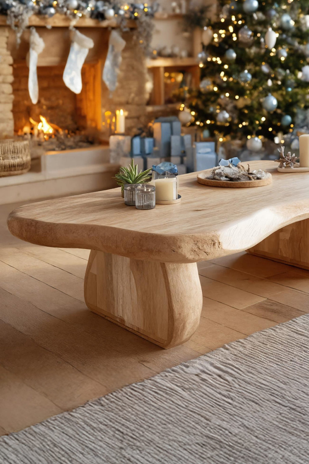 Solid Live Edge Slab Coffee Table