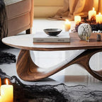 Live Edge Slab Mid Century Coffee Table