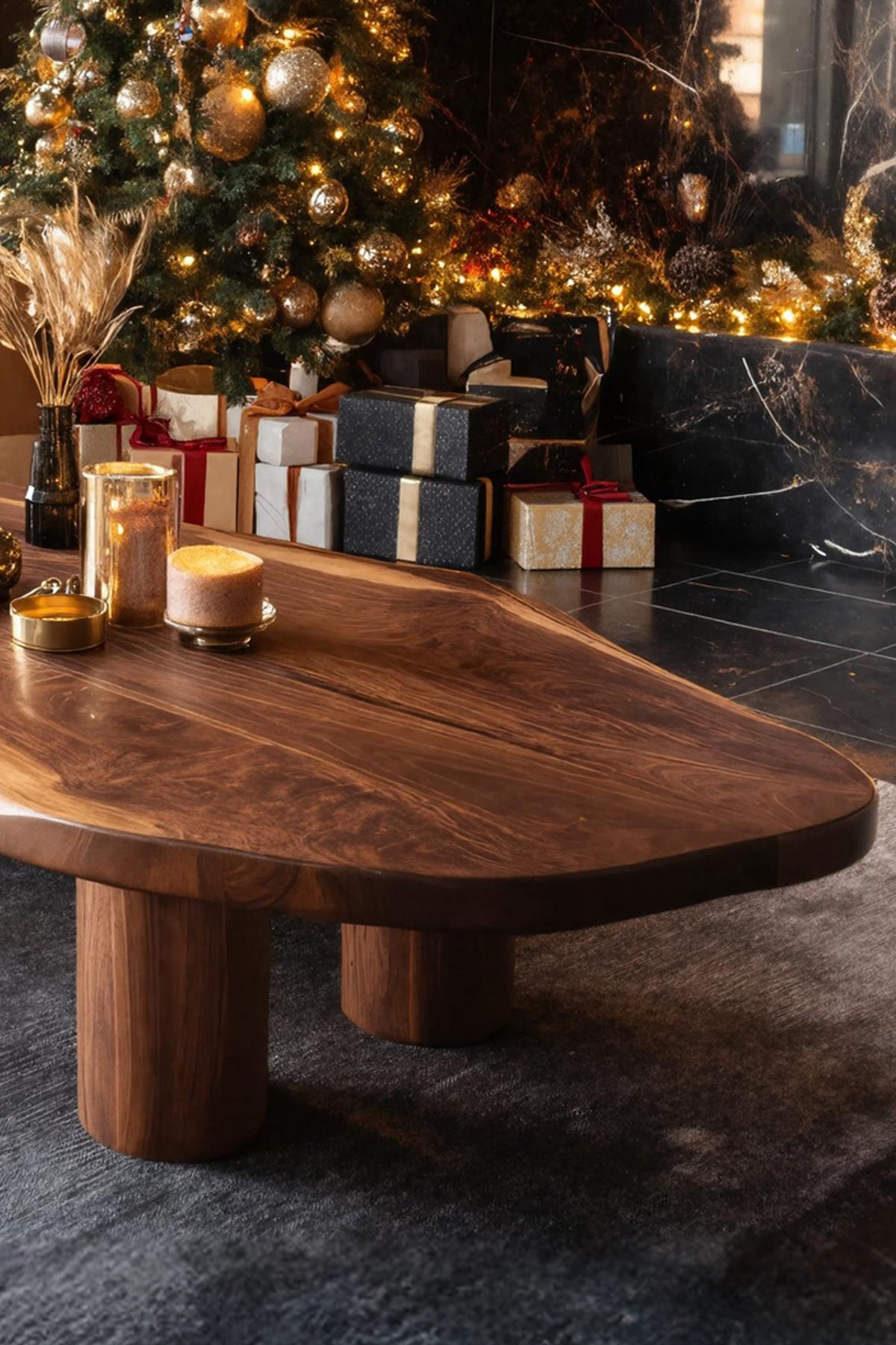 Mid Century Slab Coffee Table