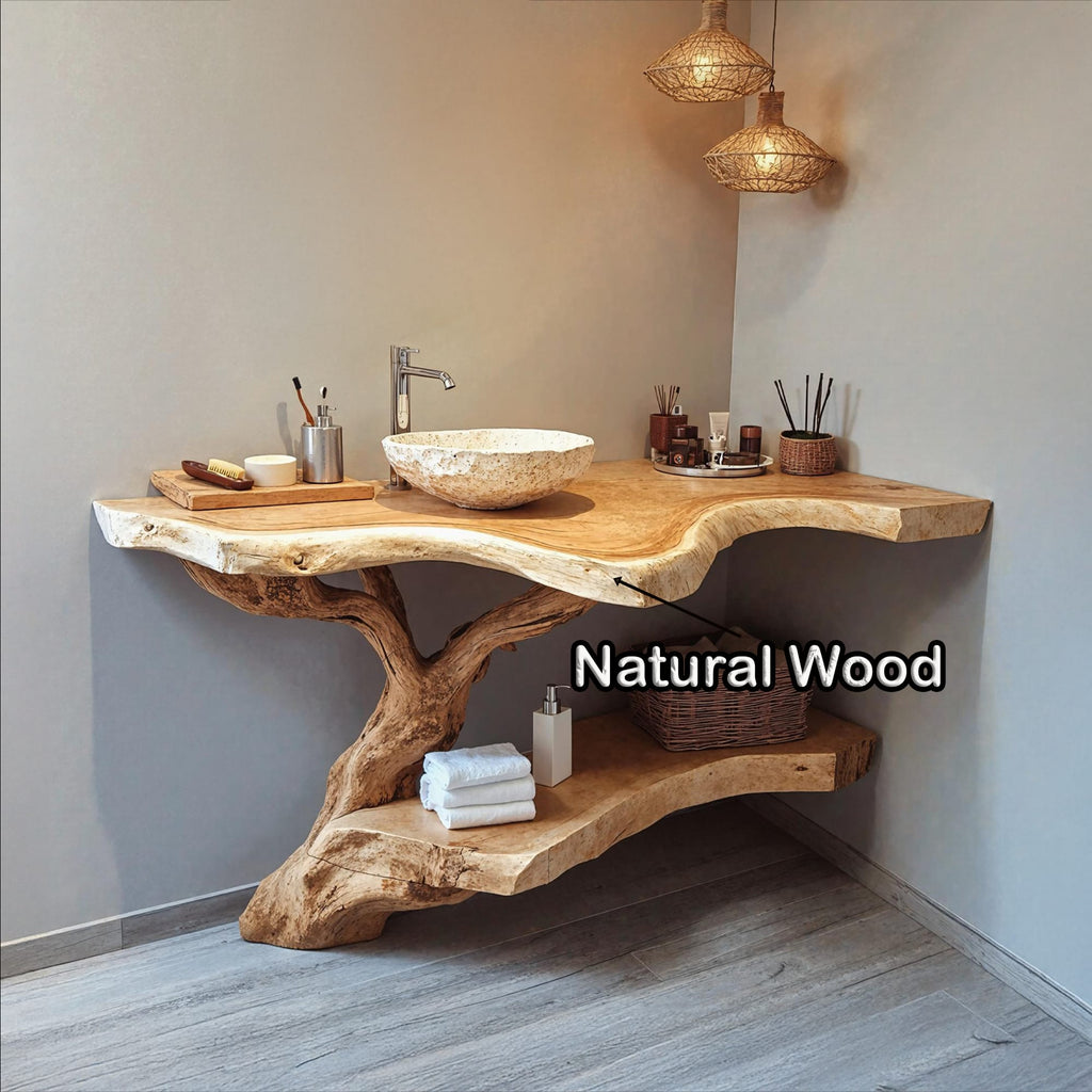 Mid Century Modern Bathroom Vanity, solid wood, built to order