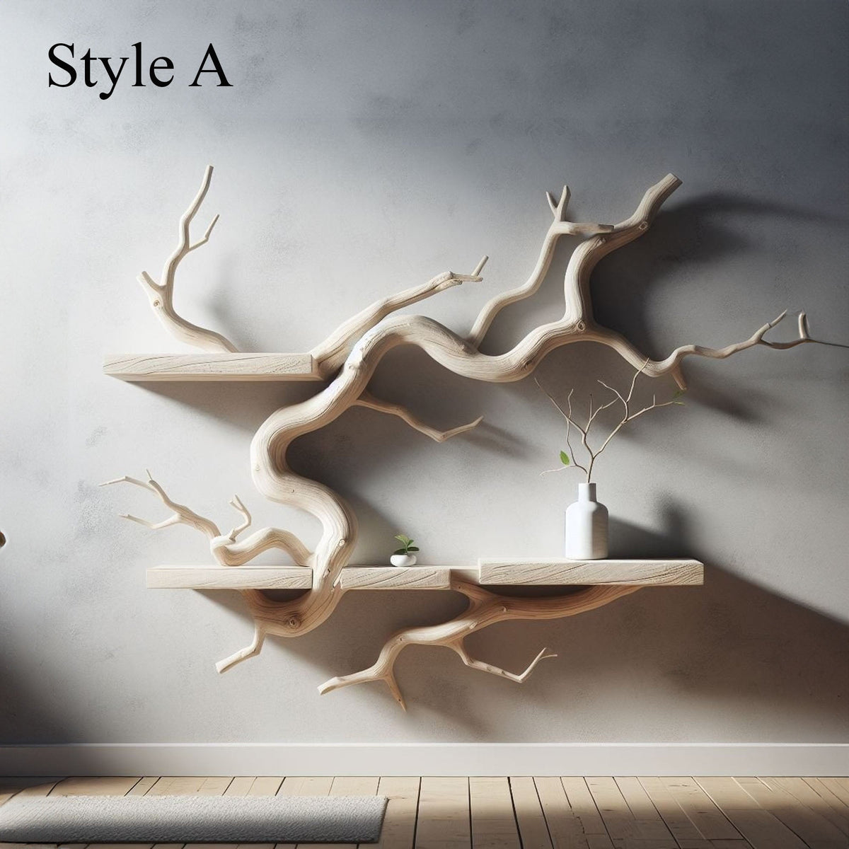 Tree Branch Shelves Driftwood Wall Mounted Floating Shelf, solid wood, built to order