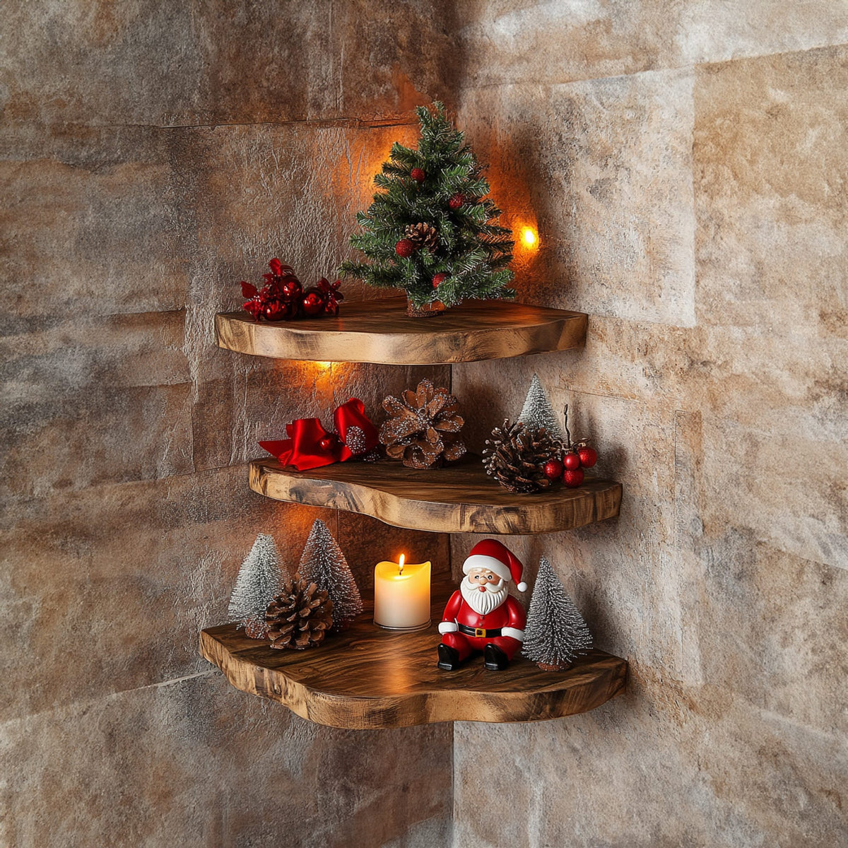 Floating Corner Shelf Walnut Floating Shelf Decor, solid wood, built to order