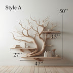 Artistic Tree Branch Floating Shelf Driftwood Art Decor, solid wood, built to order