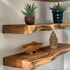 Corner Wall Shelf Long Floating Shelf, solid wood, built to order