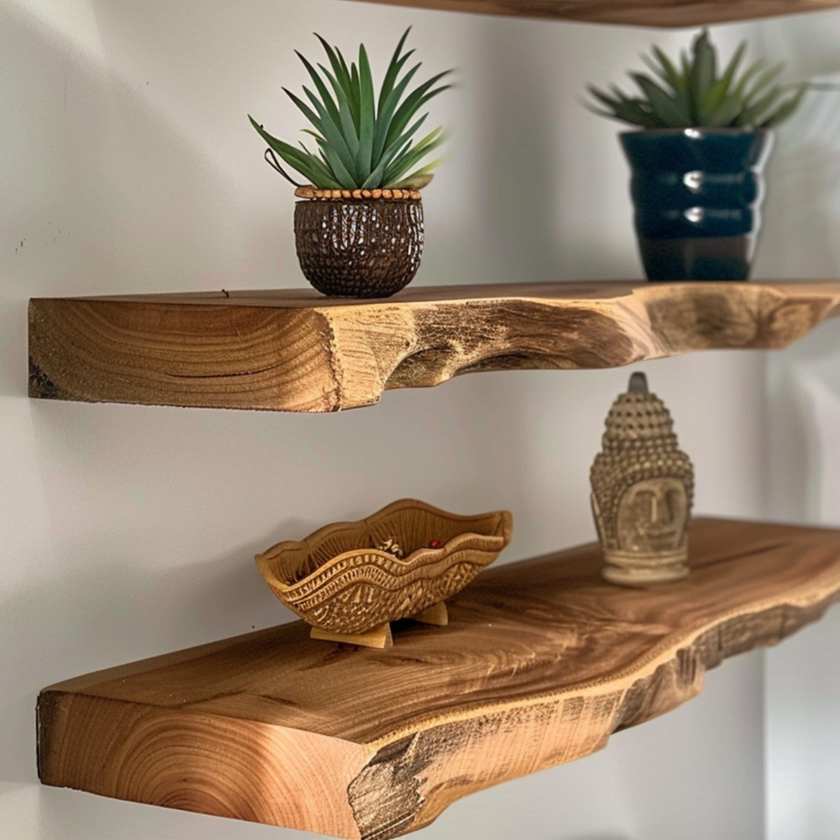 Corner Wall Shelf Long Floating Shelf, solid wood, built to order