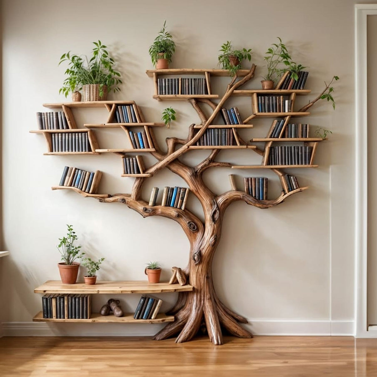 Tree Bookshelf Solid Bookcase, solid wood, built to order