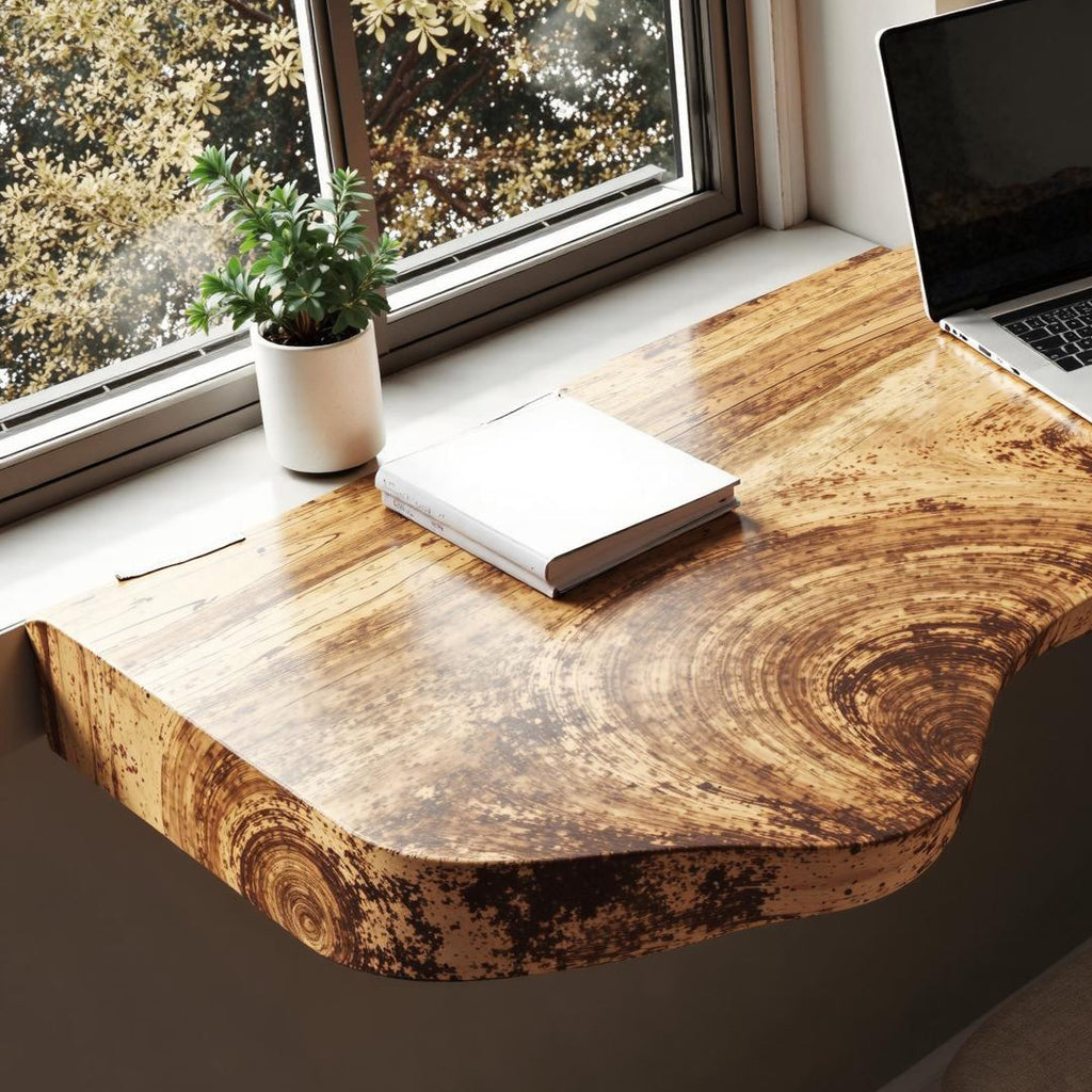 Mid Century Wooden Floating Table, solid wood, built to order