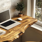 Mid Century Solid Floating Desk for Smart Furniture Arrangement, solid wood, built to order