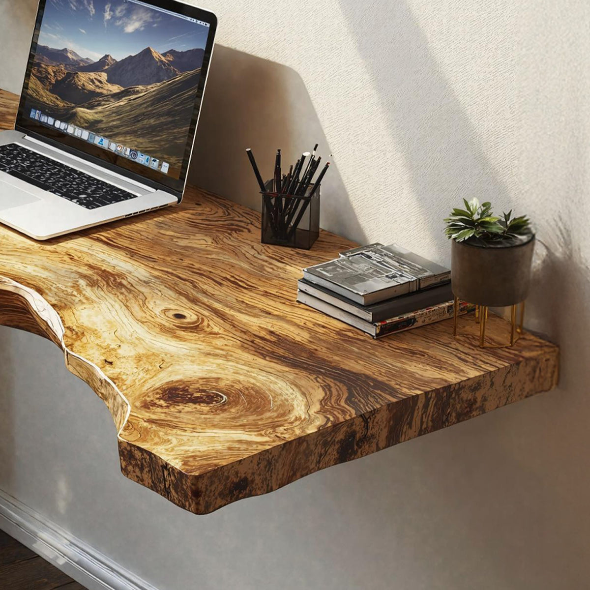 Vintage Wooden Floating Table, solid wood, built to order