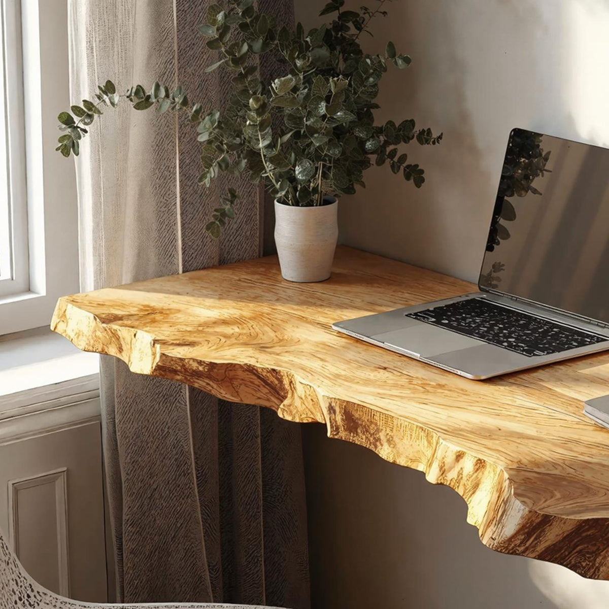 Farmhouse Floating Desk, solid wood, built to order