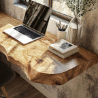 Mid Century Solid Floating Desk, solid wood, built to order