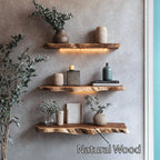 Live Edge Solid Storage Floating Shelf