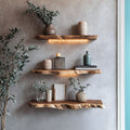 Live Edge Solid Storage Floating Shelf